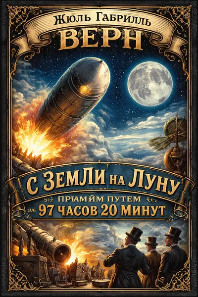 С Земли на Луну прямым путем за 97 часов 20 минут — обложка книги