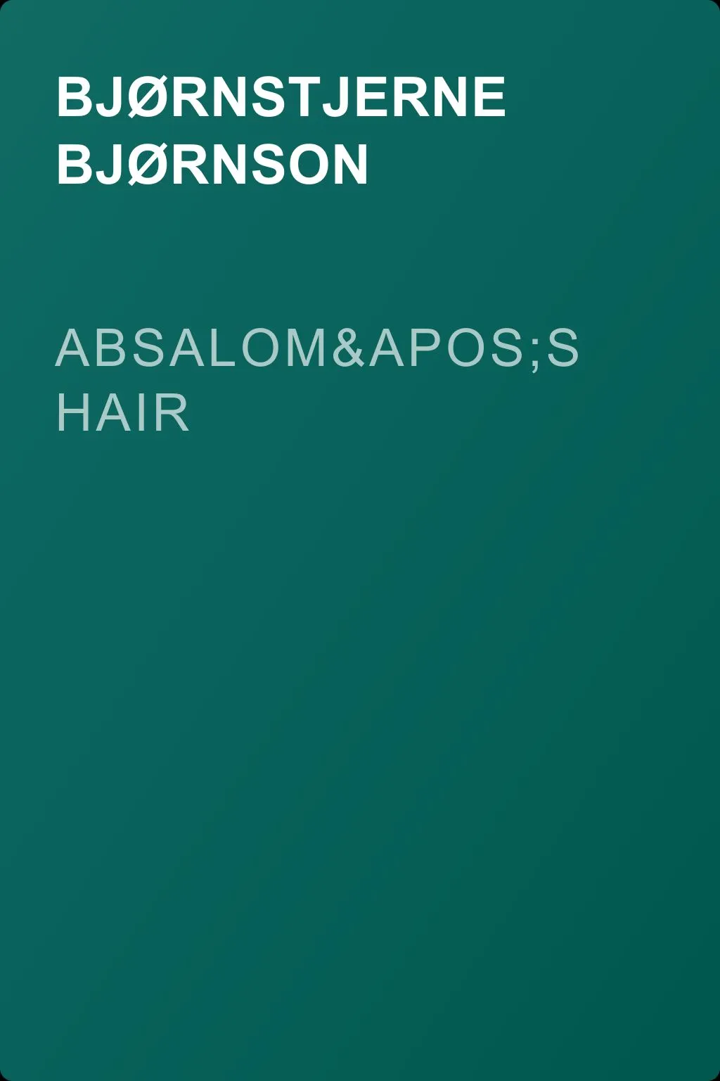 Absalom's Hair — обложка книги
