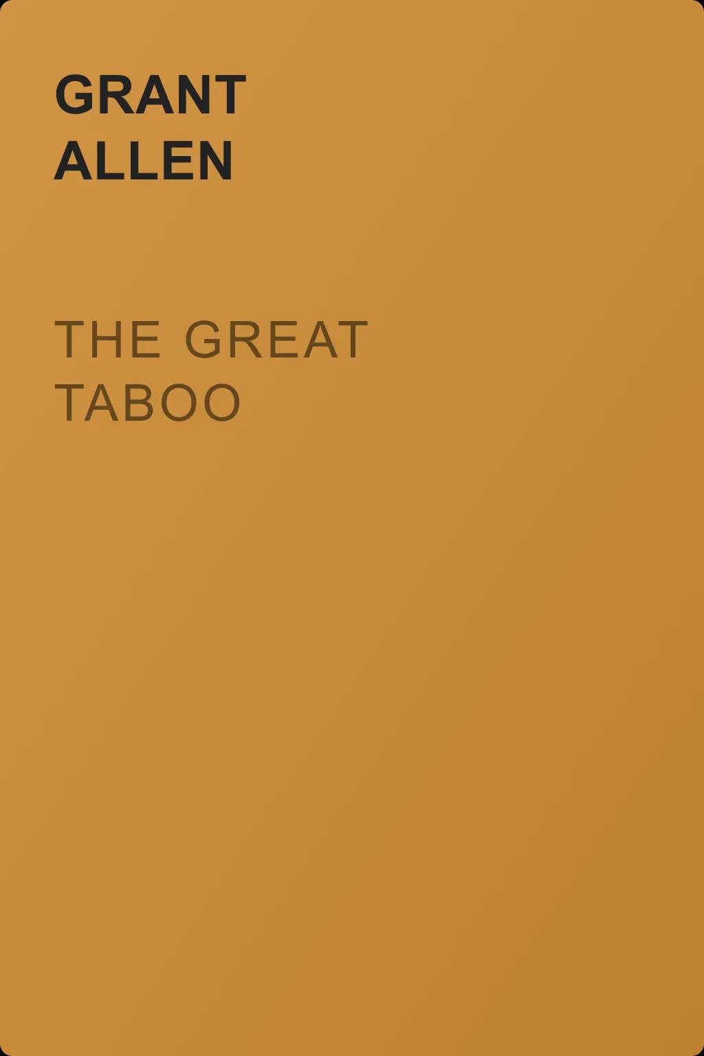 The Great Taboo — обложка книги