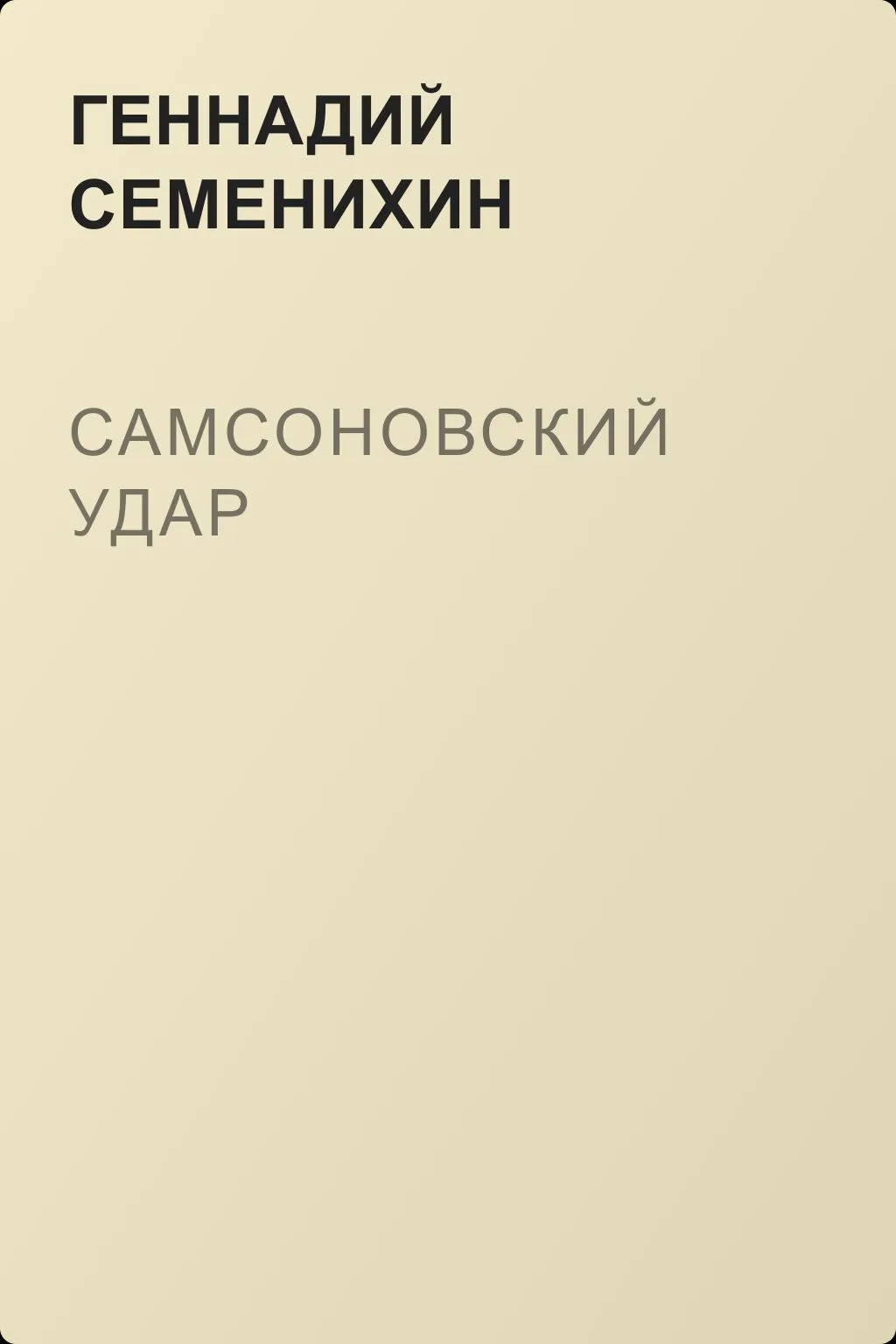 Самсоновский удар — обложка книги