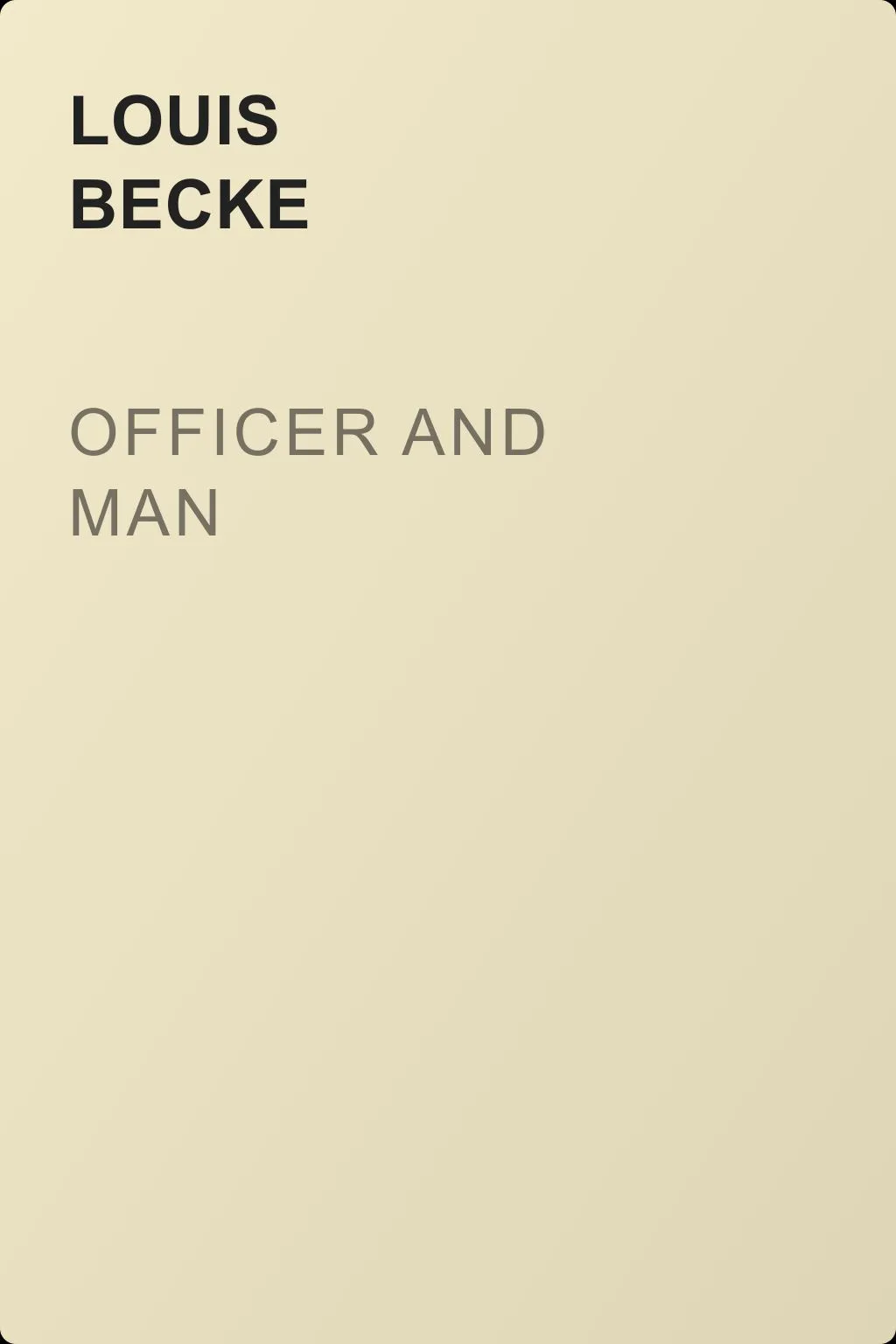 Officer And Man — обложка книги