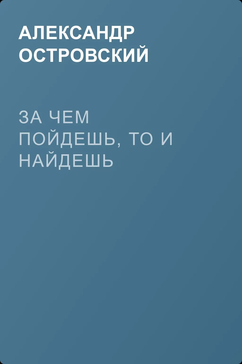 За чем пойдешь, то и найдешь — обложка книги
