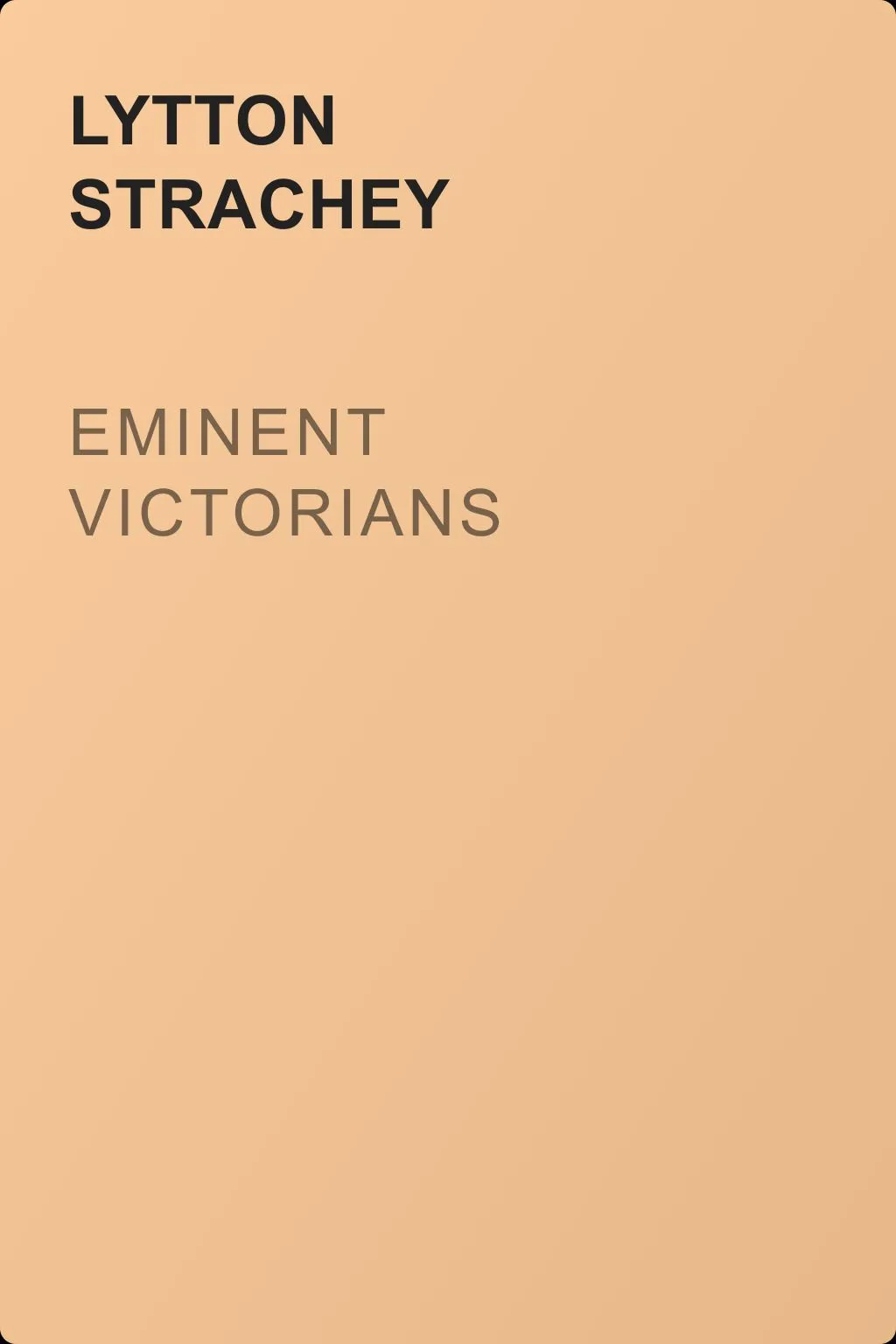 Eminent Victorians — обложка книги