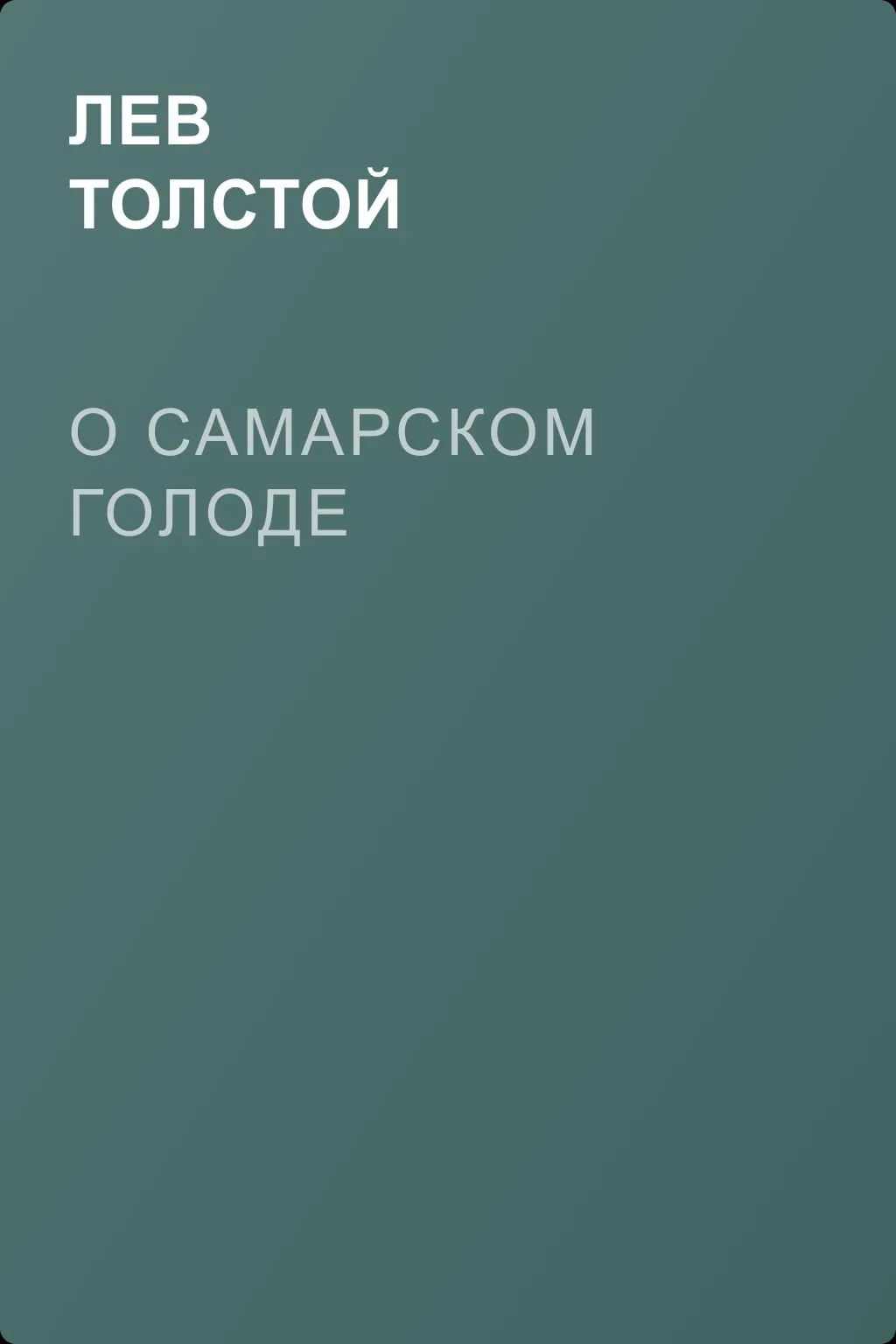 О самарском голоде — обложка книги
