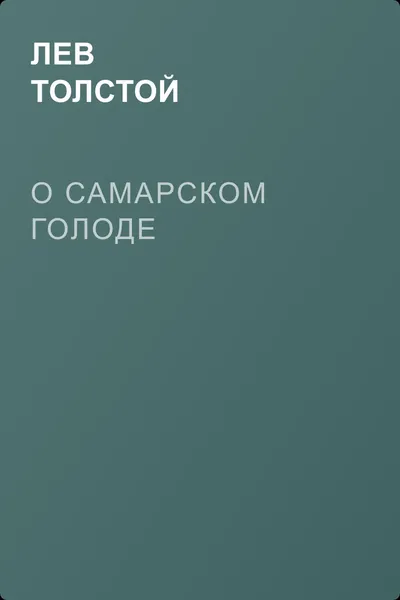 О самарском голоде — обложка книги