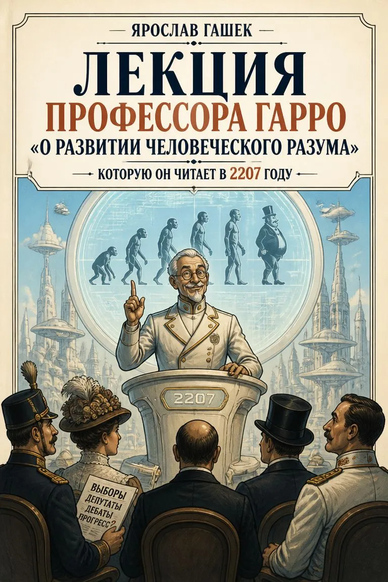 Лекция профессора Гарро «О развитии человеческого разума», которую он читает в 2207 году — обложка книги
