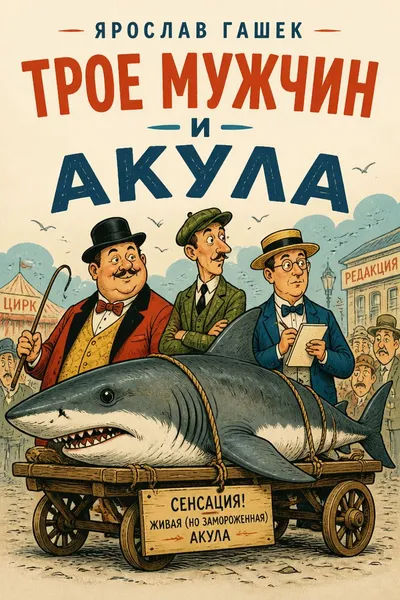 Трое мужчин и акула — обложка книги