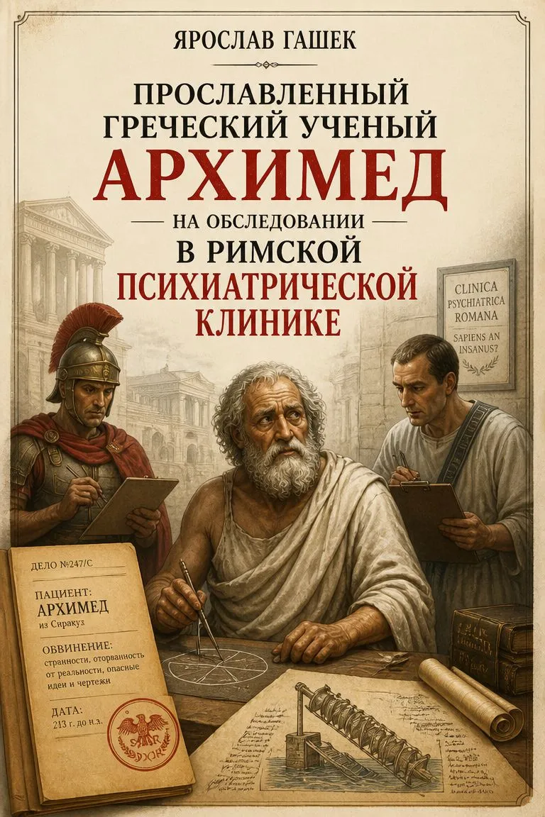 Прославленный греческий ученый Архимед на обследовании в римской психиатрической клинике — обложка книги