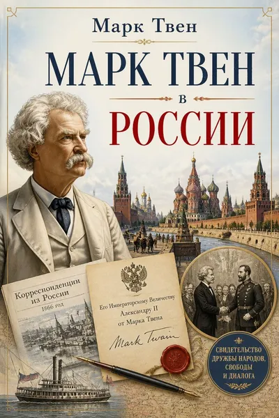Марк Твен в России — обложка книги