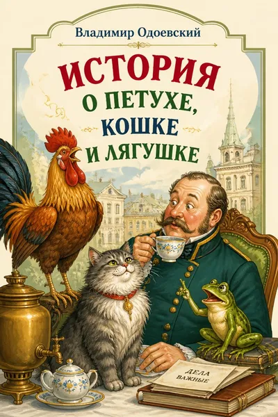 История о петухе, кошке и лягушке — обложка книги