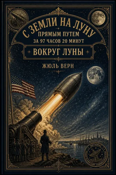 С Земли на Луну прямым путем за 97 часов 20 минут. Вокруг Луны — обложка книги