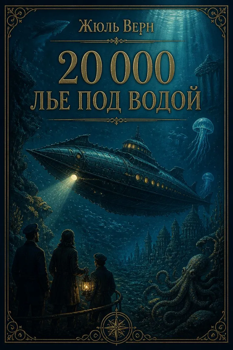 20 000 лье под водой — обложка книги