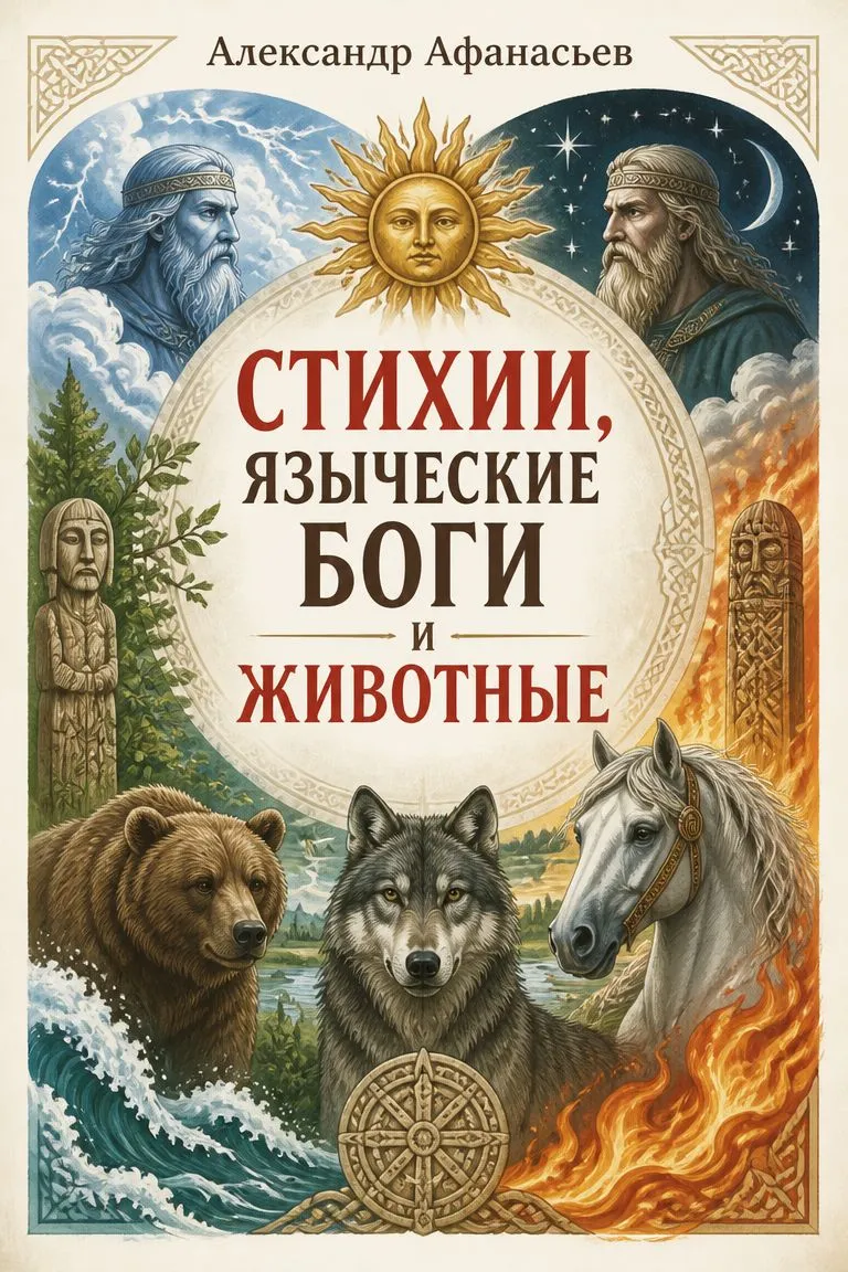 Стихии, языческие боги и животные — обложка книги