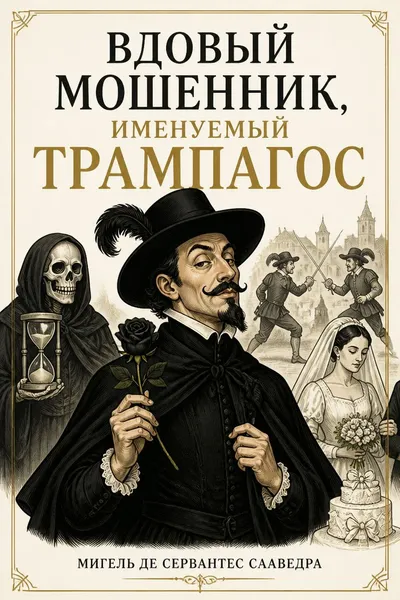 Вдовый мошенник, именуемый Трампагос — обложка книги