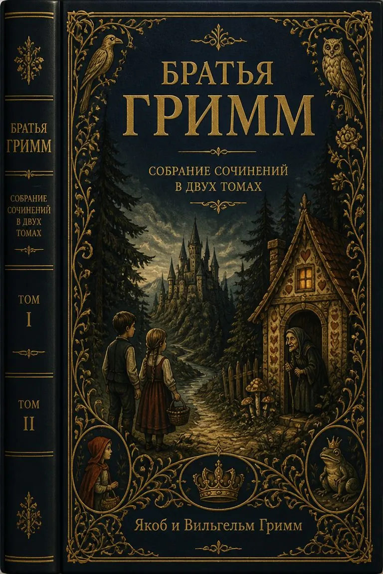 Братья Гримм. Собрание сочинений в двух томах — обложка книги
