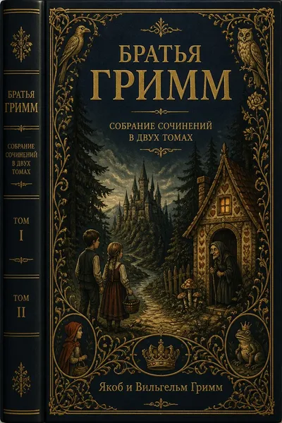 Братья Гримм. Собрание сочинений в двух томах — обложка книги