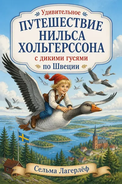 Удивительное путешествие Нильса Хольгерссона с дикими гусями по Швеции — обложка книги