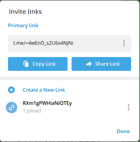 Пригласительные ссылки в телеграм, управление ими