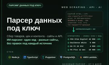 Парсинг сайтов и сбор данных под ключ