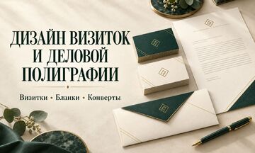 Дизайн визитки, фирменного бланка и конверта