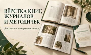 Вёрстка книги, журнала или методички &mdash; до 20 страниц