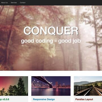 Conquer Landing page