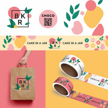 Победа в конкурсе. Разработка логотипа и дизайна Клейкой Ленты (Washi Tape) для Производителя Веганских Десертов в Банке