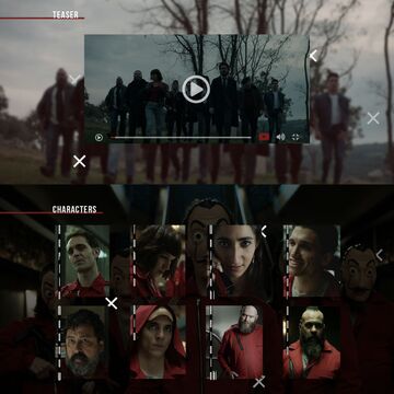 Лендинг для известного сериала "Бумажный дом"