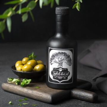 Этикетка для копченого масла "Smoked Olive Oil"