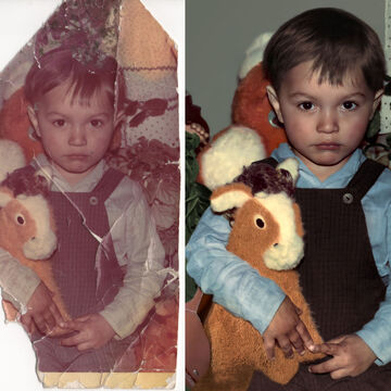 Реставрация старой фотографии. До и после.