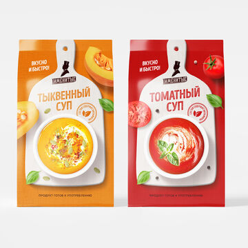 Концепция упаковок супов быстрого пригтовления