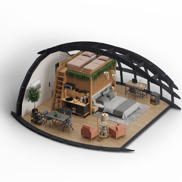 3D виз купольного шатра для каталога  freedome.pro.