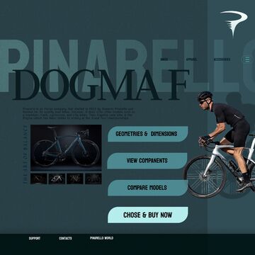 Оформлениетитульной страницы для бренда велосипедов "Pinarello"