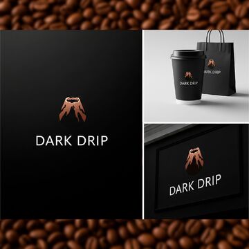 Logo + corporate identity for the coffee shop "DARK DRIP"