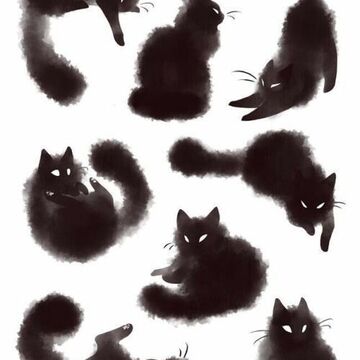 Акварель рисунок (коты)