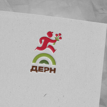 Логотип для доставки цветов "Дерн"