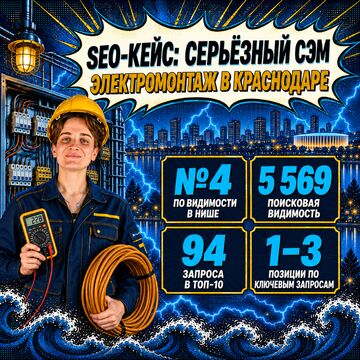 SEO-продвижение электромонтажной компании: 94 запроса в ТОП-10