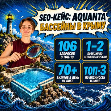 SEO-продвижение Aquanta: 106 запросов в ТОП-10