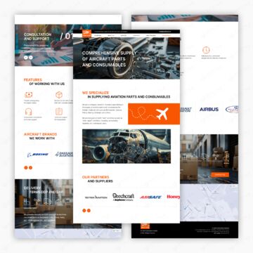 Одностраничный сайт авиазапчастей на Tilda для SWIFTCOM ID