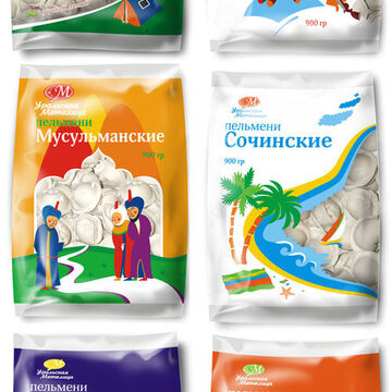 Упаковка для линейки пельменей Уральская Метелица