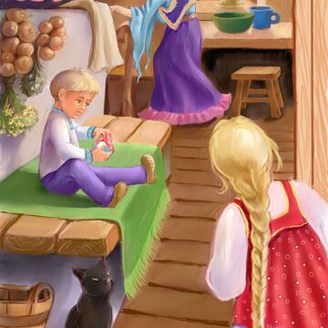 Иллюстрация к Книжке Гуси Лебеди.