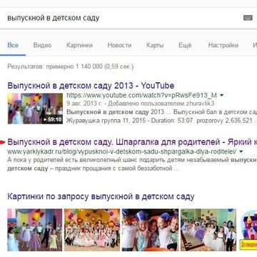 ТОП-2 Google. Статья "Выпускной в детском саду".