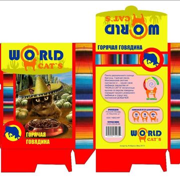 Упаковка корма для кошек "World cat`s" говядина
