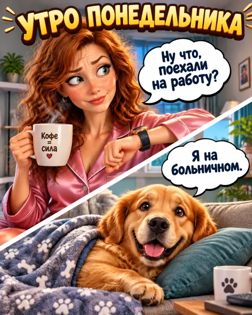 Постер «Утро понедельника»: я и пёс