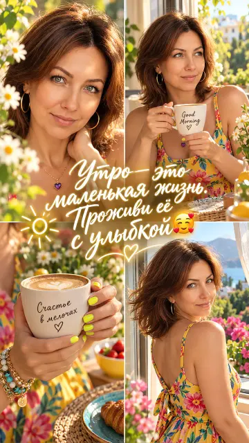 Летнее утро с кофе и улыбкой