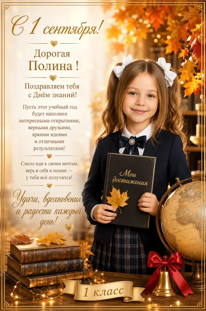 Постер к 1 сентября "День знаний