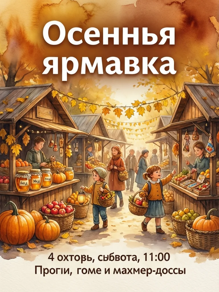 Афиша в тёмных тонах, надписи с искажёнными словами