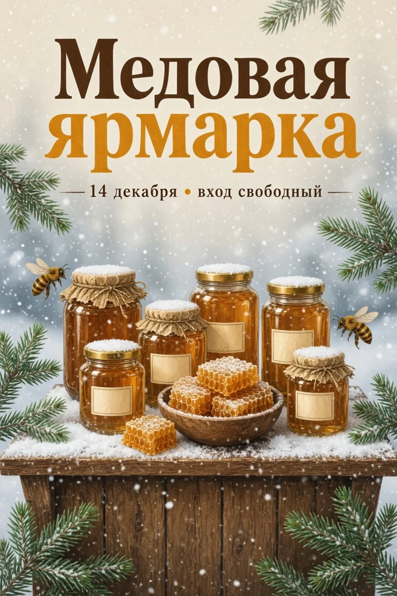 Зимняя версия афиши в Grok Image Pro: снег на крышках банок