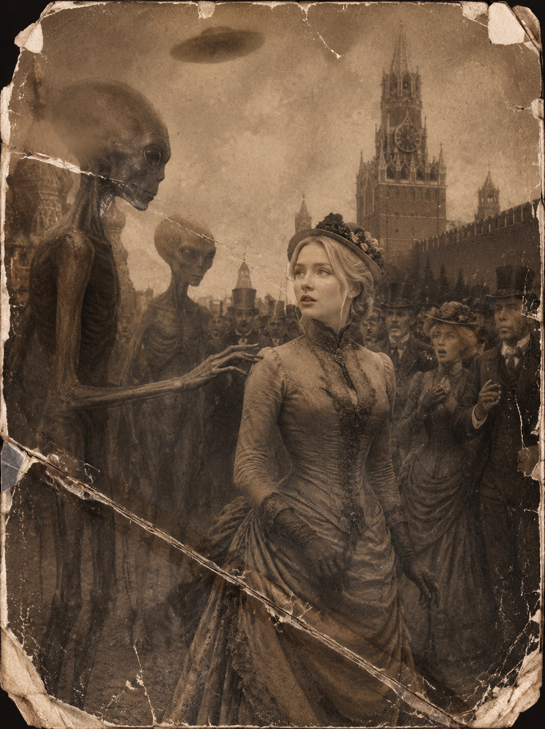 Старинная фотография с несуществующим событием