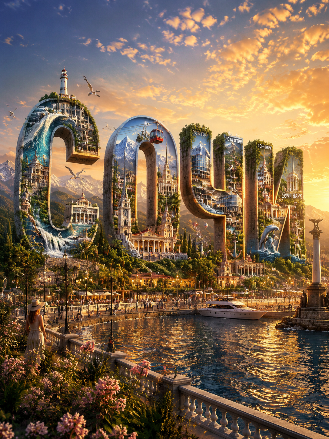 3D-постер для путешествия в Сочи